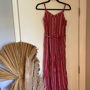Red Striped Abercrombie Kids Jumpsuit